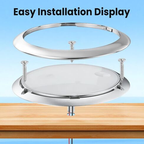 Boat Courtesy Lights, 5-Inch Ultra-Slim Four-Color Interior Light, 22-LED RGBW Marine Ambient Lights, 12V Surface-Mount, Suitable for Decorative Lighting on Ships, Yachts, and RVs in Kuwait