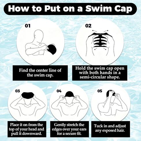 Large Silicone Swim Cap with Quick-Dry Towel,Hair Net,Nose Clip & Ear Plugs,Unisex Durable Waterproof Adult Swim Cap for Thick,Curly Hair & Dreadlocks,Keeps Hair Dry in Kuwait