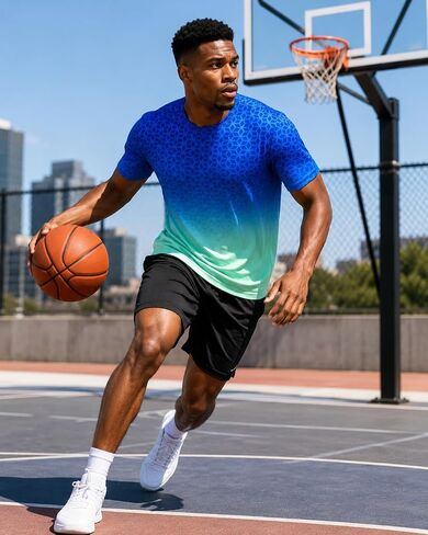 Cozople Men's Athletic Running T-Shirts Dry Fit Moisture Wicking | Gym Workout Shirts Short Sleeve Sports Tee Tops in Saudi Arabia