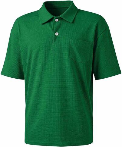 Mens Textured Short Sleeve Shirt Casual Knit Golf Shirts with Chest Pocket Summer Business Work Resort Top 2026 in Kuwait