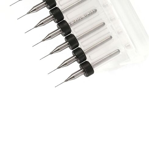 EVGATSAUTO 10pcs Tungsten Steel PCB Drill Bits, Twisted Flute Micro Drill Bits for CNC Mold Sculpture, with Easy Grip Storage (0.3mm) in Kuwait