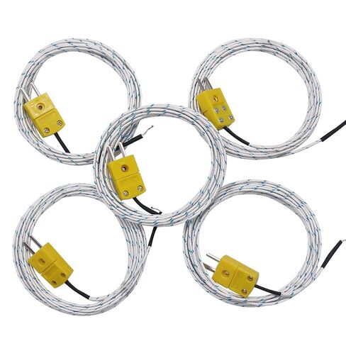 TWTADE 5pcs 3M K Type Mini-Connector Thermocouple Temperature Probe Sensor Measure Range -50~350°C + 2 Pcs 3M 10K B3950 Thermistor Temperature Sensor in Kuwait