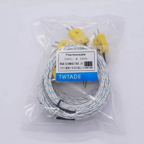 TWTADE 5pcs 3M K Type Mini-Connector Thermocouple Temperature Probe Sensor Measure Range -50~350°C + 2 Pcs 3M 10K B3950 Thermistor Temperature Sensor in Kuwait