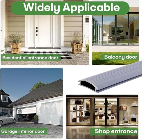 2-Pack 39 Inch Door Threshold Insert for Adjustable Aluminum Door Seals, 1-5/16" x 3/8" Weather Stripping Replacement for Exterior Front Door Bottom, Gray Vinyl Under Door Seal Strip, Cuttable to Fit in Kuwait