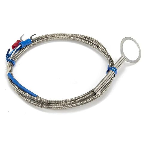 K Type 1m Metal Screening Cable 10mm Diameter Hole Ring Head Thermocouple Temperature Sensor 1Pcs in Kuwait