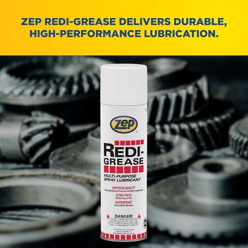 Zep Redi-Grease Multi-Purpose Spray Lubricant - 12 Ounce (Pack of 1) 11521 - Withstands Extreme Pressues and High Temperatures, Will Not Drip or Run in Kuwait