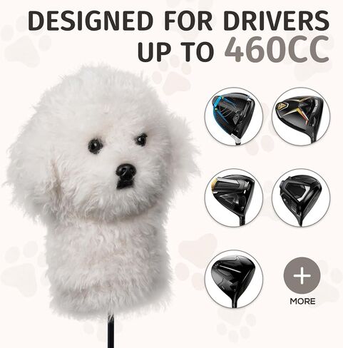 Craftsman Golf Realistic Bichon Dog Driver Headcover Funny Golf Club Covers Lifelike Stuffed Animal Golf Head Covers for Drivers in Kuwait