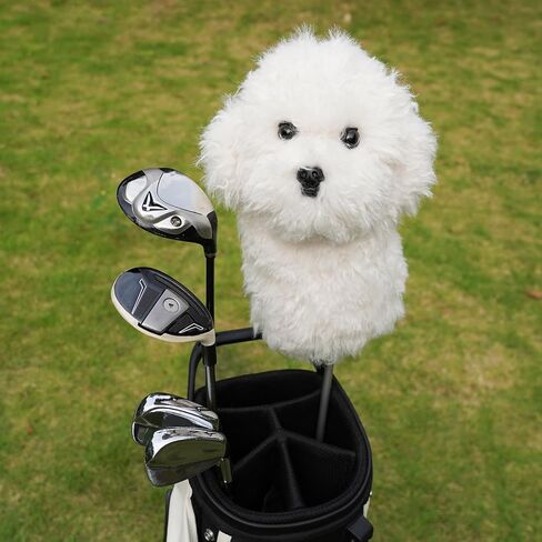 Craftsman Golf Realistic Bichon Dog Driver Headcover Funny Golf Club Covers Lifelike Stuffed Animal Golf Head Covers for Drivers in Kuwait