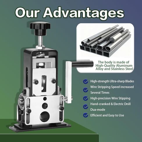 Manual Wire Stripping Machine Gauge Wire 0.06-1 inches,Scrapping Copper Wire Peeler Machine,Drill Powered Hand Crank Wire Stripper Tool for Scrap Copper Recycling in Kuwait