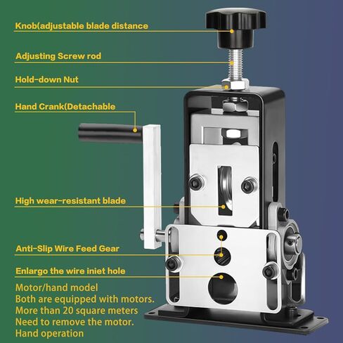 Manual Wire Stripping Machine Gauge Wire 0.06-1 inches,Scrapping Copper Wire Peeler Machine,Drill Powered Hand Crank Wire Stripper Tool for Scrap Copper Recycling in Kuwait