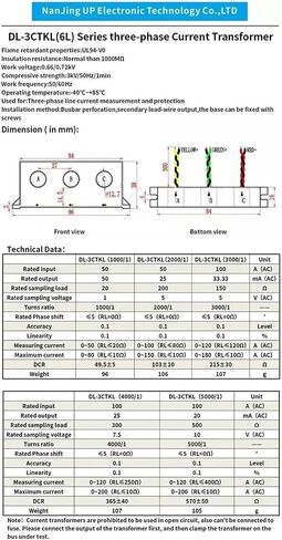 DL-3CTKL 3 Phase Current Transformer 5A 10A 30A 50A 100A 1000/1 2000/1 3000/1 5000/1 Three-Phase Current Transformer(DL-3CTKL 3000-1) in Kuwait