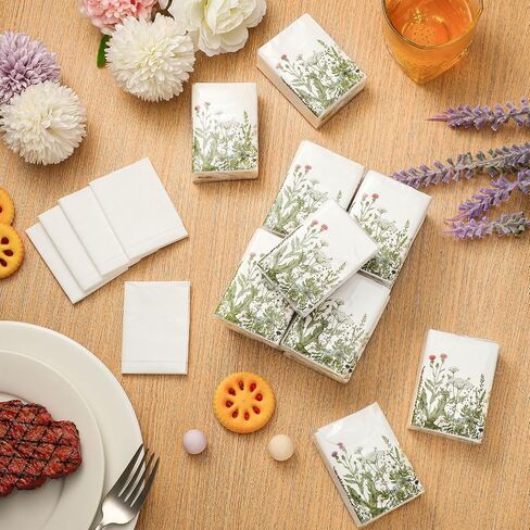 Zonon 100 Pack Pocket Tissues Floral 3 Ply Mini Travel Facial Tissues Bulk Paper Individual Tissues for Wedding Party Disposable Hand Towel for Bathroom Wedding Birthday(Vivid Style) in Kuwait