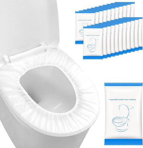 50 Pack Disposable Toilet Seat Covers for Travel Public Toilet Hospital,Portable Waterproof (Individual Package) in Kuwait