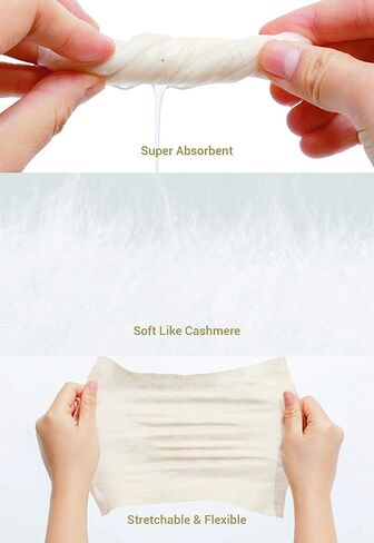 BLARA ORGANIC HOUSE Cashmere feel Organic Cotton Wipes Wet and Dry Dual use for Babies Adults Sensitive Skin Care and Daily Use(6 packs, 100 Wipes/Pack) in Kuwait
