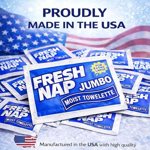 Fresh Lemon Moist Towelettes, Individually Wrapped Hand Wipes for Travel, Disposable Alcohol-Free Wet Wipes (25, Jumbo) in Kuwait
