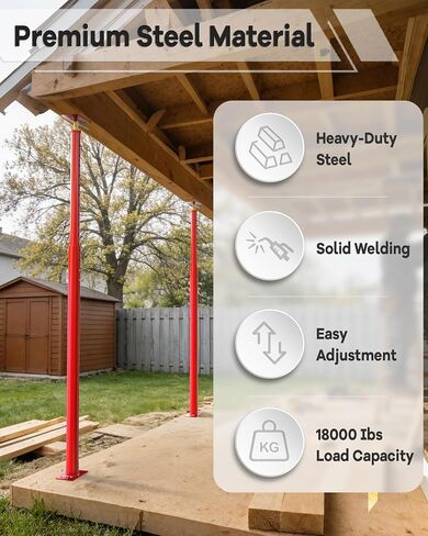 2 Pack House Jacks for Leveling Crawlspace,19" -34.5" Height Range,6820 lbs to 4409 lbs Height Capacity,Adjustable Floor Joist Jack House Jack Post,Floor Jacks Joist Beam Brace for Cellar Ceiling in Saudi Arabia