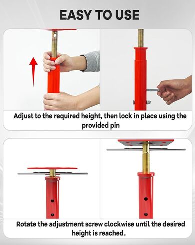 2 Pack House Jacks for Leveling Crawlspace,19" -34.5" Height Range,6820 lbs to 4409 lbs Height Capacity,Adjustable Floor Joist Jack House Jack Post,Floor Jacks Joist Beam Brace for Cellar Ceiling in Saudi Arabia