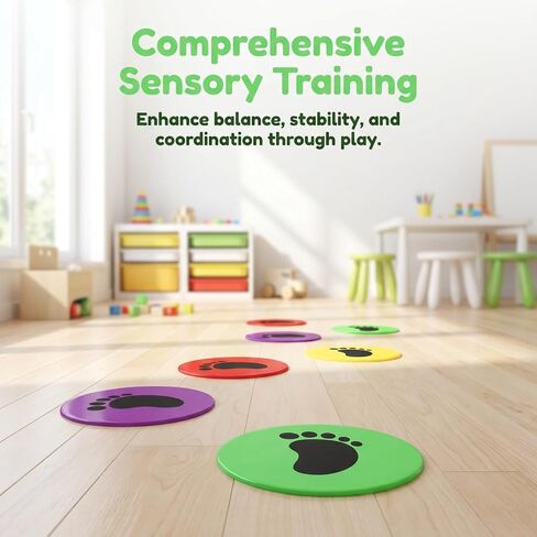 Totority Non Slip Floor Markers, 8-Pack Soccer Spot Markers Agility Dot, Training for Sensory Integration & Movement Guidance, Easy-Clean for Classrooms, Preschools & Youth Sports in Kuwait