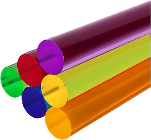 Acrylic Round Rods 4PCS 500Mm, Large Diameter 12–30Mm Solid PMMA Rods, Heavy Duty Clear Plastic for DIY Support, Displays and Model Making,Blue,ID 12mm in Saudi Arabia