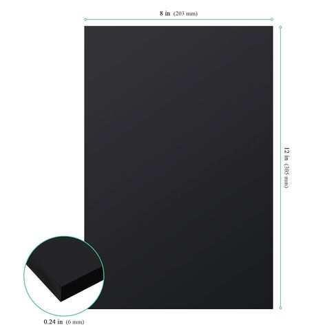 4 Pack Black ABS Plastic Sheet, 12 x 8 x 1/4 Inch, Moldable Thermoplastic Board for DIY, Signage, Handcrafts, Textured and Smooth Surface in Kuwait