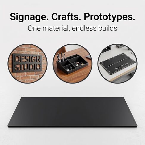 4 Pack Black ABS Plastic Sheet, 12 x 8 x 1/4 Inch, Moldable Thermoplastic Board for DIY, Signage, Handcrafts, Textured and Smooth Surface in Kuwait