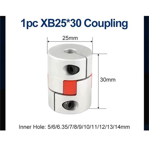 XB25 * 30 اقتران 2 الفك الألومنيوم البرقوق عمود مرن زوجين D25L30 موصل المحرك 1 قطعة (8x12 مللي متر) in Kuwait
