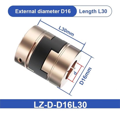 LZ-B-D16L30 4/5/6/6.35mm Rigid Flexible Shaft Coupler Oldham Coupling Motor Lathe Connect 1Pcs(LZ-B-D16L30 5mm) in Kuwait