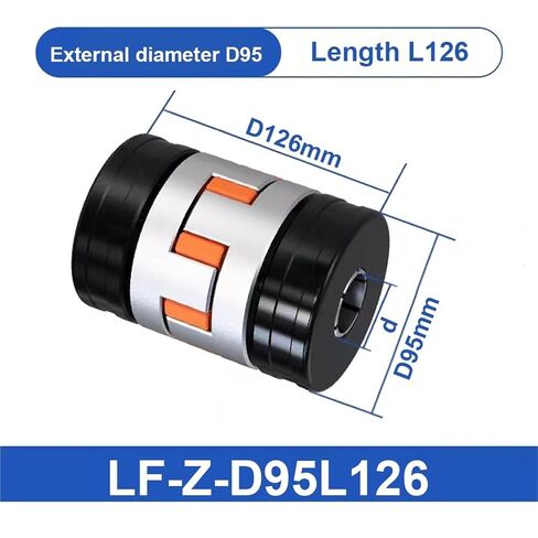 LF-Z-D95L126 High Torque Shaft Coupler 4 Jaw Locking Assembly Flexible Plum Coupling 1Pcs ﻿(LF-Z-D95L126 35mm) in Kuwait