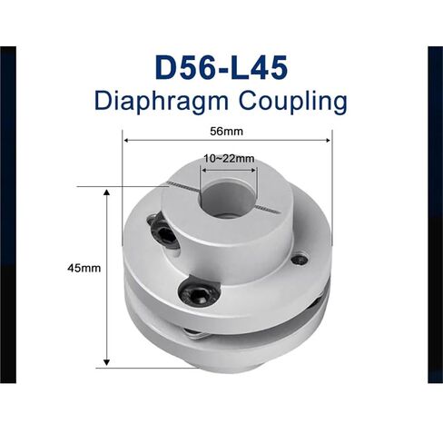D56-L45 LK3-C56 Aluminium Alloy Single Diaphragm Coupler Applicable Stepper Servo Motor 1Pcs ﻿(16x20mm) in Kuwait