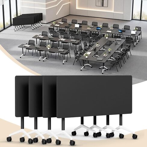 2 Pack Conference Tables,63In Modern Portable Folding Conference Room Table,Flip Top Mobile Training Room Tables for Office School Reception Business in Saudi Arabia