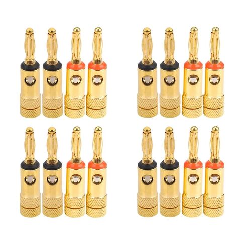 Full-Gold Plated Banana Plugs 8 Red 8 Black 4Mm 16 Pcs LL68-4BP1 in Kuwait
