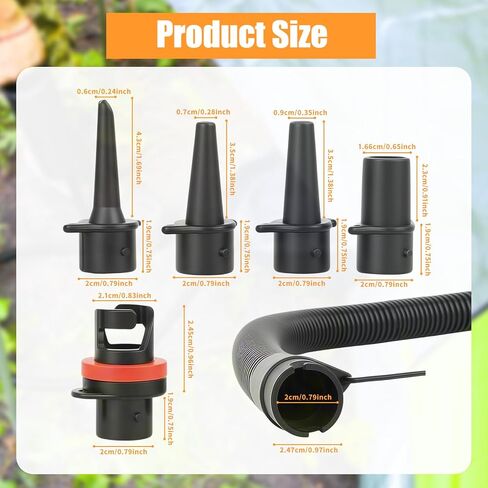 Vaveren Paddle Board Pump Adapter Set,Inflatable Air Pump Hose Replacement, Air Inflator Accessories for Swimming Rubber Boat Mat Electric SUP Pump Rafts Kayak in Kuwait