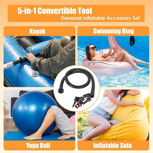 Vaveren Paddle Board Pump Adapter Set,Inflatable Air Pump Hose Replacement, Air Inflator Accessories for Swimming Rubber Boat Mat Electric SUP Pump Rafts Kayak in Kuwait