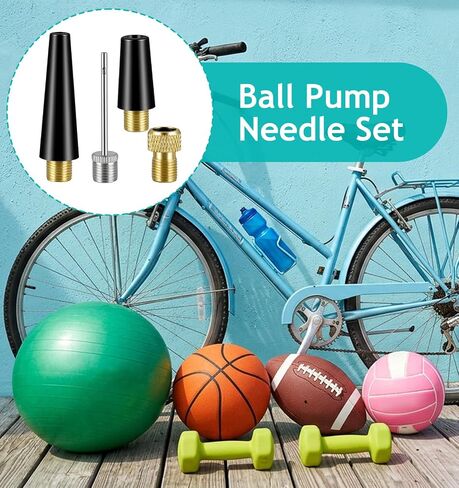4Pcs Bike Pump Adapter Set, Air Pump Attachments & Air Pump Needle, Inflating Adapter Kit for Sport Balls Bicycles Inflatables in Kuwait