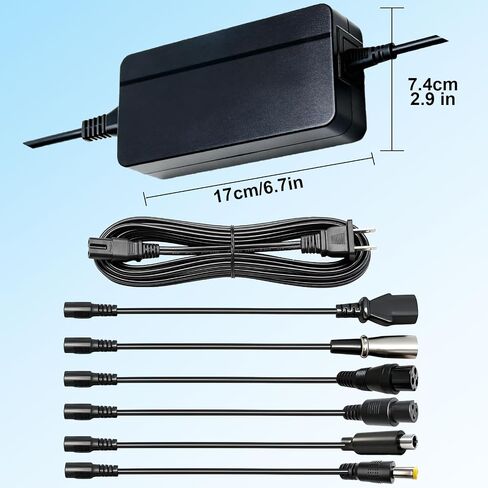 54.6V 2A 7 in 1 Universal Ebike Scooter Charger for 48V 13S Lithium Battery Compatible with Segway Jetson Ninebot Gotrax Razor Bird Sisigad Hiboy Fast Charging, Overcharge Protection, SGS Certified in Kuwait
