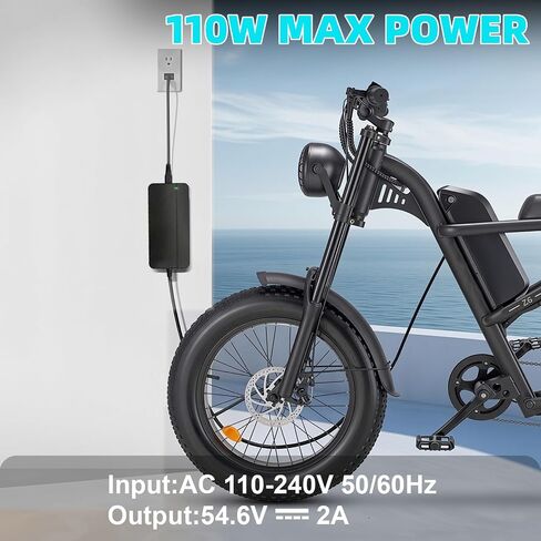 54.6V 2A 7 in 1 Universal Ebike Scooter Charger for 48V 13S Lithium Battery Compatible with Segway Jetson Ninebot Gotrax Razor Bird Sisigad Hiboy Fast Charging, Overcharge Protection, SGS Certified in Kuwait