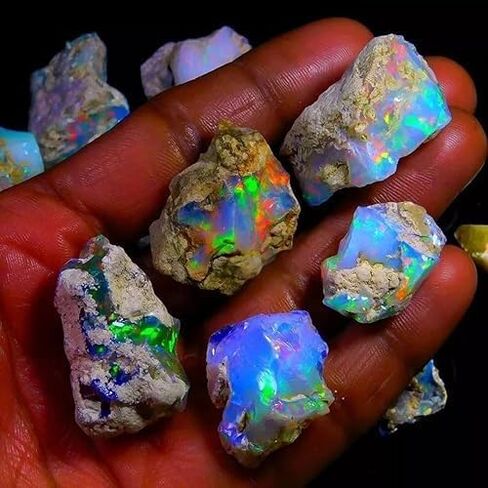 Multi Color 220.80 Ct Natural Opal Uncut Lot Rough Gemstone Certified Raw Perfect Gift For Her in Kuwait