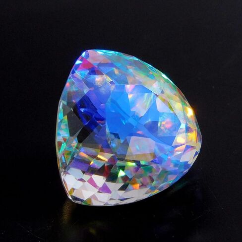 Lab-Created AA++Rainbow 64.15 Ct Gemstone Mystic Topaz Trillion Cut CERTIFIED in Kuwait