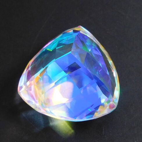 Lab-Created AA++Rainbow 64.15 Ct Gemstone Mystic Topaz Trillion Cut CERTIFIED in Kuwait