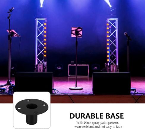 Healifty Speaker Mount Stand Base Replacement Iron Bottom with Screw Holes 4.25In Flat Speaker Bracket for Stable Dj Stage and Live Sound Setup in Kuwait