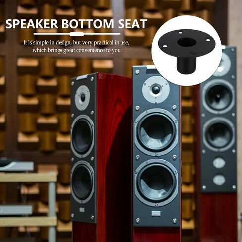 Healifty Speaker Mount Stand Base Replacement Iron Bottom with Screw Holes 4.25In Flat Speaker Bracket for Stable Dj Stage and Live Sound Setup in Kuwait