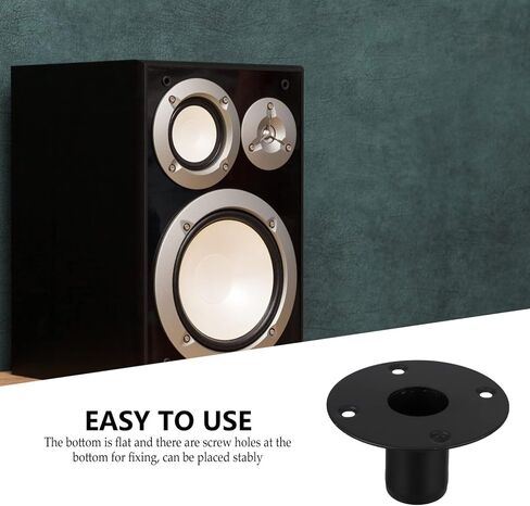 Healifty Speaker Mount Stand Base Replacement Iron Bottom with Screw Holes 4.25In Flat Speaker Bracket for Stable Dj Stage and Live Sound Setup in Kuwait