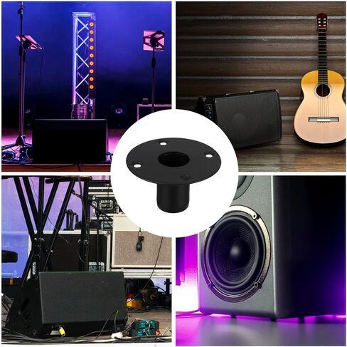 Healifty Speaker Mount Stand Base Replacement Iron Bottom with Screw Holes 4.25In Flat Speaker Bracket for Stable Dj Stage and Live Sound Setup in Kuwait