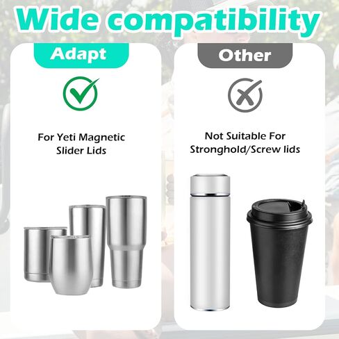 9 Pcs Magnetic Slider Replacement for Yeti Lids 10 oz, 14oz, 16 oz, 20 oz, 26 oz, 30 oz (Light pink, Black, Light Blue, Purple, Light Purple, Red, Orange, White, Yellow) in Kuwait