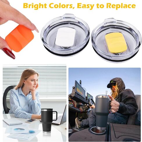 9 Pcs Magnetic Slider Replacement for Yeti Lids 10 oz, 14oz, 16 oz, 20 oz, 26 oz, 30 oz (Light pink, Black, Light Blue, Purple, Light Purple, Red, Orange, White, Yellow) in Kuwait