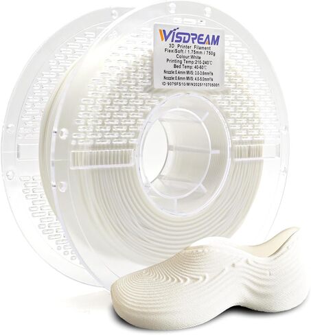 خيوط طابعة مرنة ثلاثية الأبعاد FlexiSoft، 90A → 70A Shore، 1.75 مم 750 جرام، Reach/RoHS & Skin-Contact ISO 10993 طباعة سهلة معتمدة للأجهزة القابلة للارتداء والأحذية والمعدات الرياضية والنماذج الأولية الناعمة (أحمر) in Kuwait