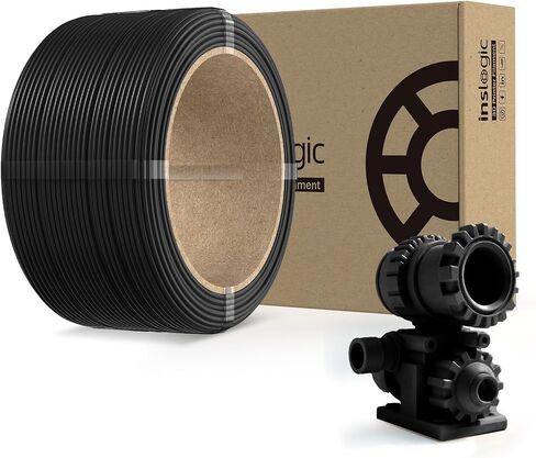 خيوط Inslogic PA6-CF 1.75 مم، 250 جرام من خيوط النايلون من ألياف الكربون، قوة عالية ومقاومة للتآكل، مقاومة للحرارة، للأجزاء الوظيفية (أسود) in Kuwait