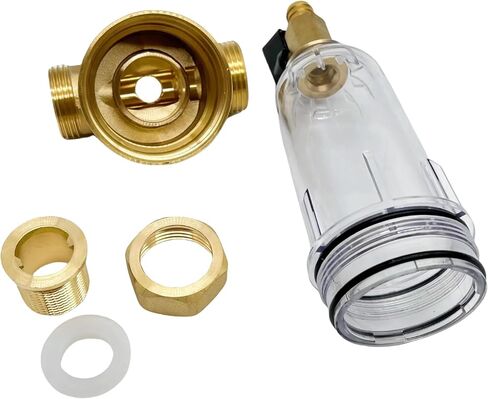 Spin Down Sediment Water Filter System with Pressure Gauge, 50&100 Micron Stainless Steel filter Mesh Pre-Filter for City/Well Water, 1" MNPT & 3/4" FNPT/MNPT Ports, Easy Backwash Cleaning in Kuwait