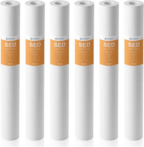 5 Micron 20" x 2.5" Whole House PP Sediment Water Filter Replacement Cartridge Compatible with All Standard 20-Inch RO Units & Well Water Filters, 6Pack in Kuwait