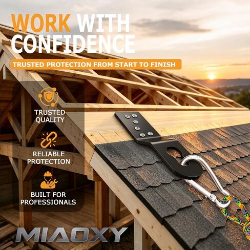 Permanent Roof Anchor 4 Pack, Wood Roof Fall Protection Tie Off | Roof anchor only, aluminum alloy, black powder coated, 6 mounting holes, wood roof tie off point, no harness included in Kuwait